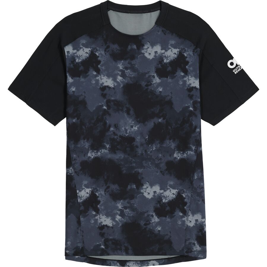 (取寄) アウトドア リサーチ メンズ フリーホイール ショートスリーブ ジャージ - メンズ Outdoor Research men Freewheel Short-Sleeve Jersey - Men's Black Cloud Scape/Black