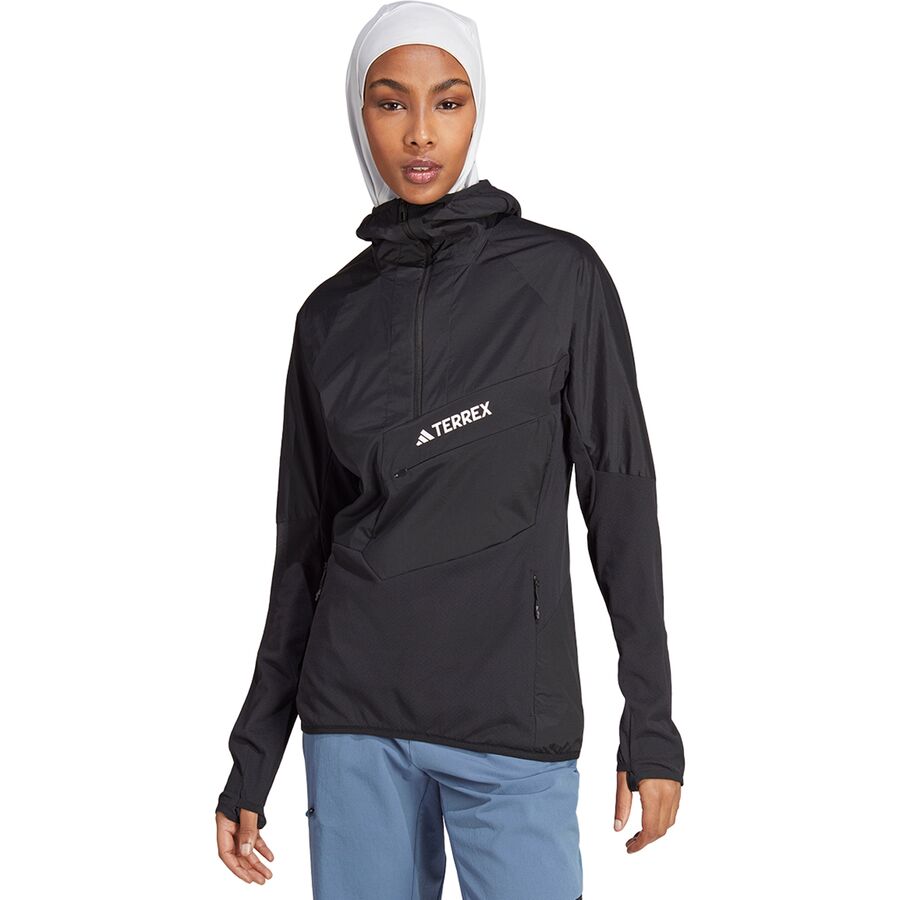 () ǥƥå ǥ ƥåå ȥ饤 1/2-å աǥå ե꡼ 㥱å -  Adidas TERREX women Techrock Ultralight 1/2-Zip Hooded Fleece Jacket - Women's Black