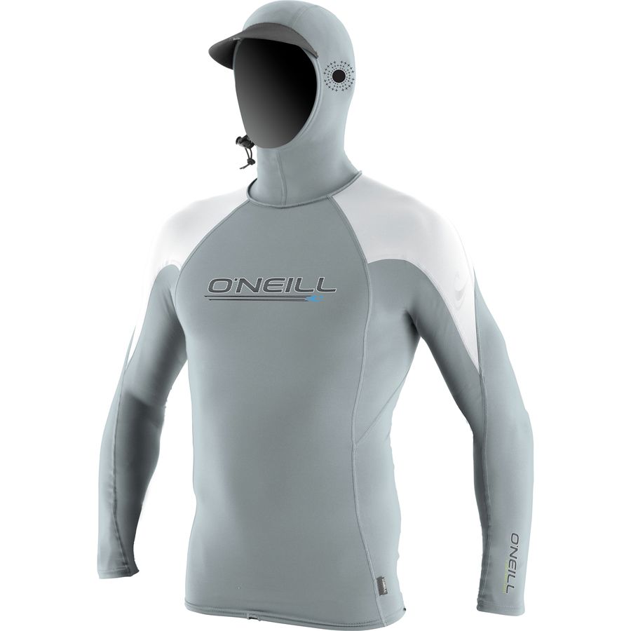 (取寄) オニール メンズ オゾン クルー フーデット ラッシュガード - メンズ O'Neill men O'Zone Crew Hooded Rashguard - Men's Cool Grey/White/White