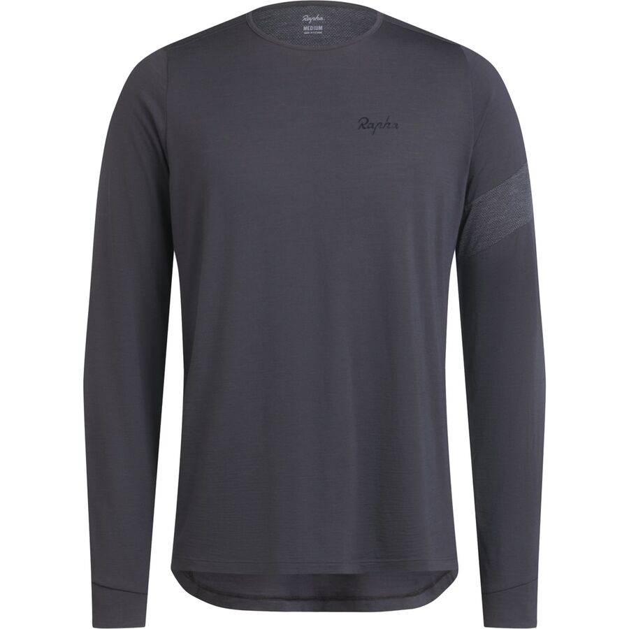 (取寄) ラファ メンズ トレイル メリノ ロング-スローブ T-シャツ - メンズ Rapha men Trail Merino Long-Sleeve T-shirt - Men's Dark Grey/Black