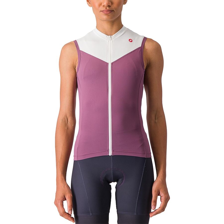 (取寄) カステリ レディース ソラリス スリーブレス ジャージ - ウィメンズ Castelli women Solaris Sleeveless Jersey - Women's Deep Purple/Ivory