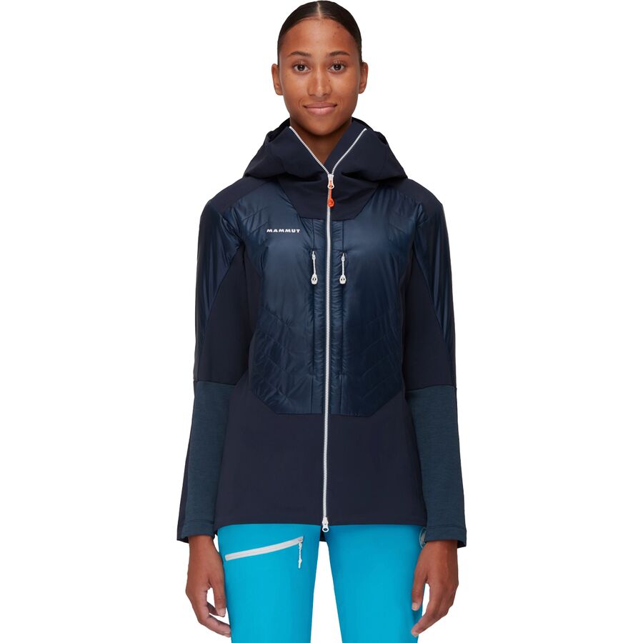 () }[g fB[X ACXtB[h \[ nCubg t[fbg WPbg - EBY Mammut women Eisfeld SO Hybrid Hooded Jacket - Women's Night