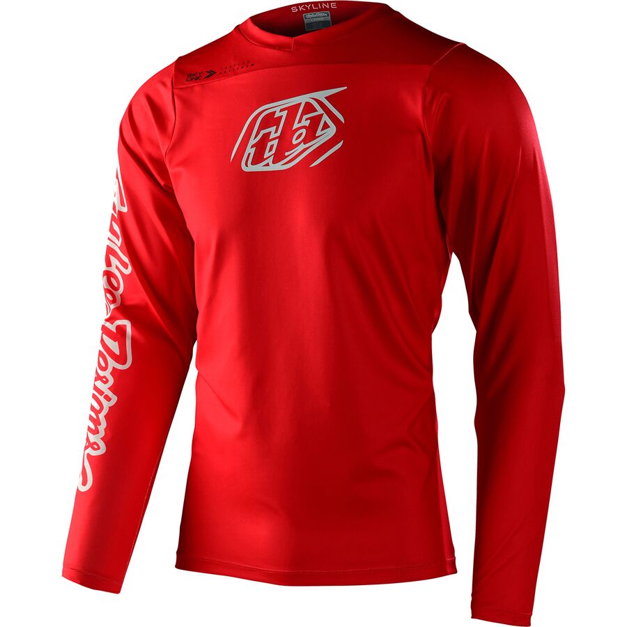 (取寄) トロイリーデザインズ メンズ スカイライン ロング-スローブ チル ジャージ - メンズ Troy Lee Designs men Skyline Long-Sleeve Chill Jersey - Men's Fiery Red