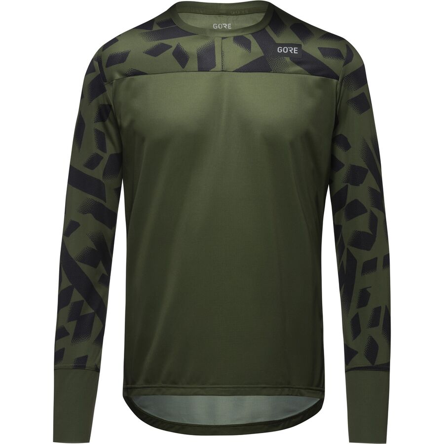 (取寄) ゴアウェア メンズ トレイルKPR デイリー ロング-スローブ ジャージ - メンズ GOREWEAR men TrailKPR Daily Long-Sleeve Jersey - Men's Utility Green/Black