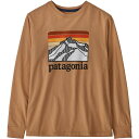 (取寄) パタゴニア キッズ レジェネラティブ グラフィック ロング-スローブ T-シャツ - キッズ Patagonia kids Regenerative Graphic Long-Sleeve T-Shirt - Kids' Line Logo Ridge: Dark Camel