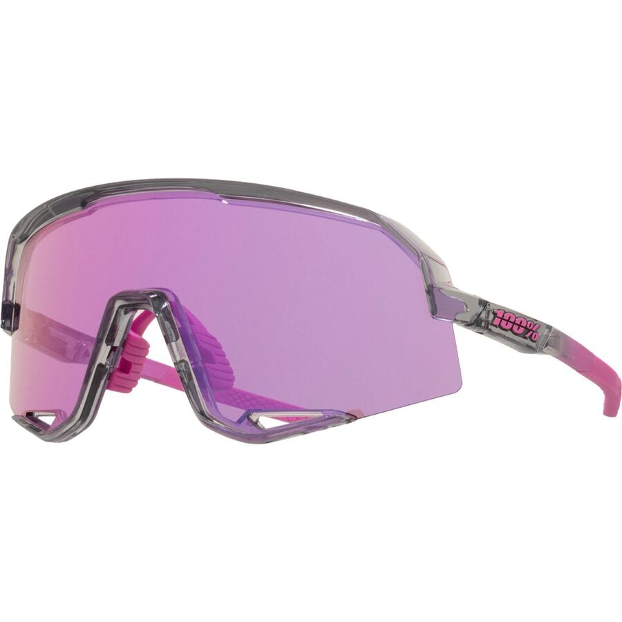 (取寄) 100% サングラス 100% Slendale Sunglasses Polished Translucent Grey Purple Multilayer Mirror Lens