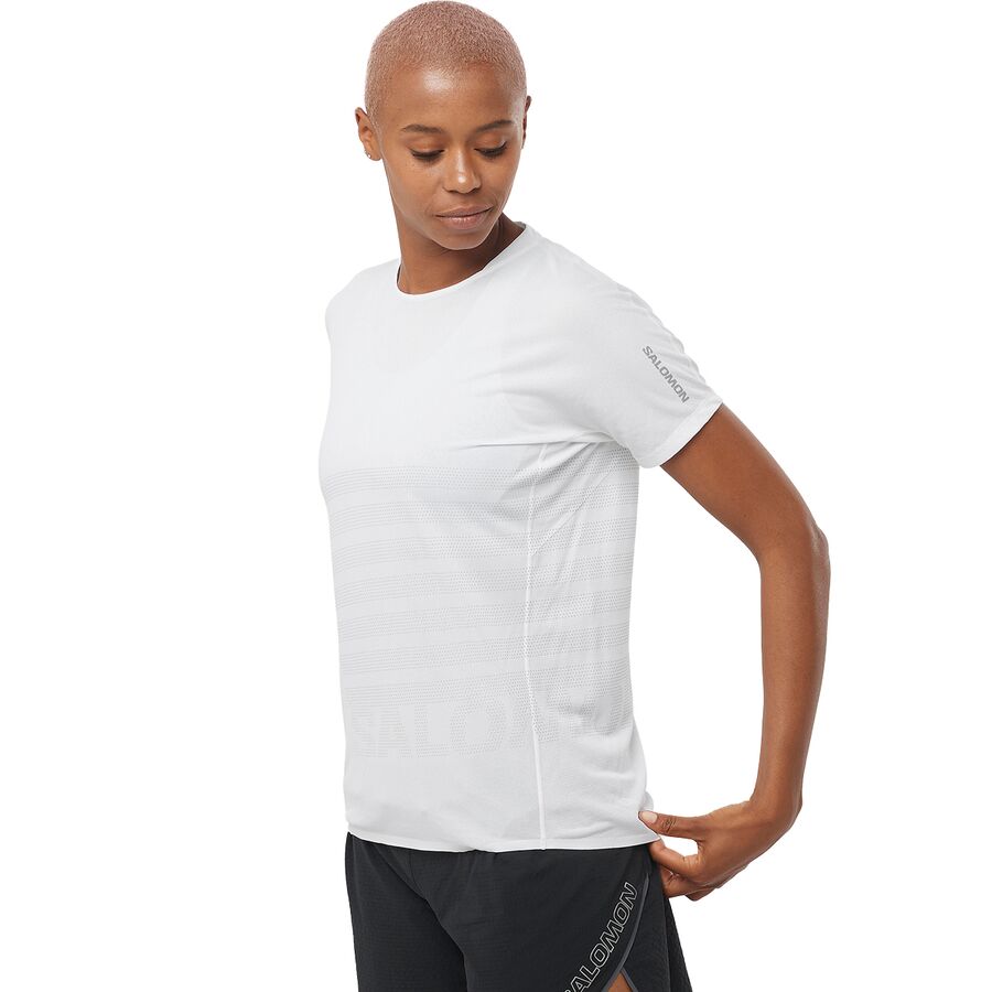 楽天スウィートラグ（取寄） サロモン レディース センス エアロ GFX T-シャツ - ウィメンズ Salomon women Sense Aero GFX T-Shirt - Women's White/Gray Violet