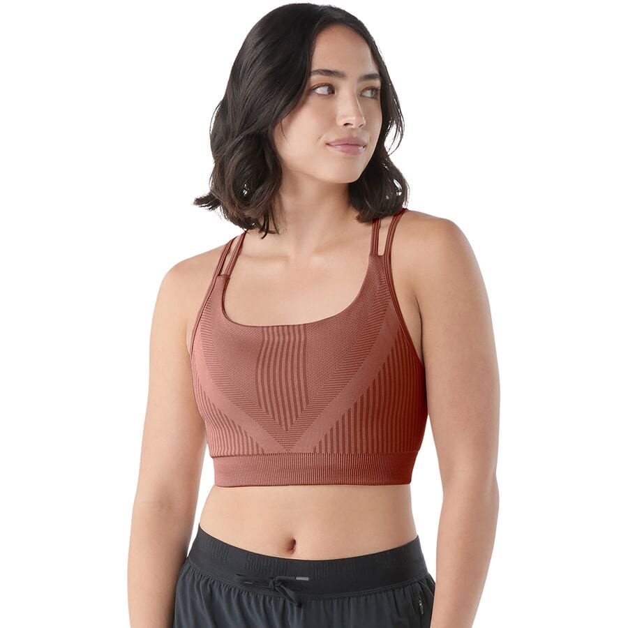 () X}[gE[ fB[X Cgjbg Xgbv u - EBY Smartwool women Intraknit Strappy Bra - Women's Pecan Brown Heather