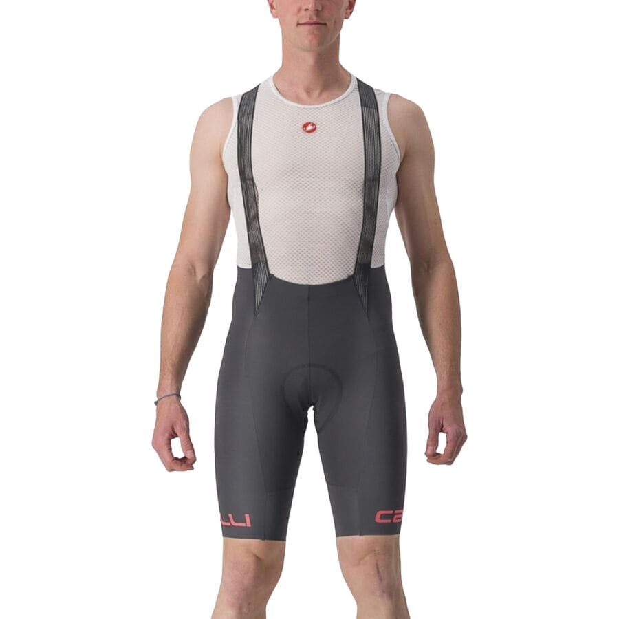 (取寄) カステリ メンズ フリー エアロ RC クラシック ビブ ショート - メンズ Castelli men Free Aero RC Classic Bib Short - Men's Dark Gray/Hibiscus