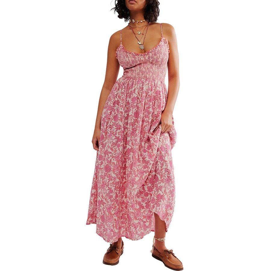 () ե꡼ԡץ ǥ  ʥå󥰥 ߥǥ ɥ쥹 -  Free People women Sweet Nothings Midi Dress - Women's Pink Combo