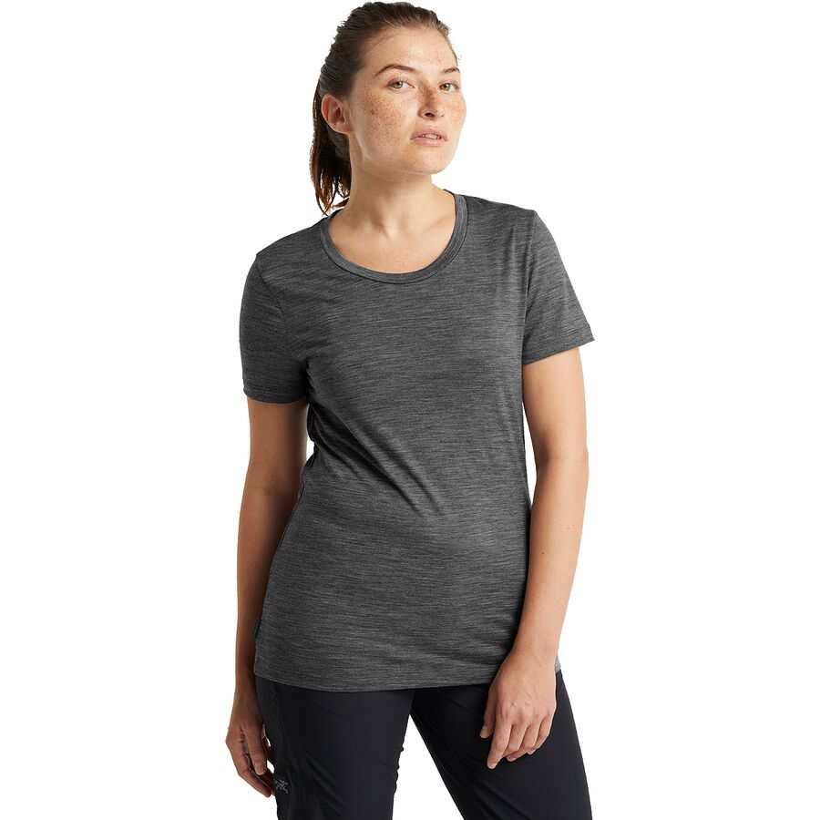 () ֥쥤 ǥ ƥå 饤  硼ȥ꡼ T- -  Icebreaker women Tech Lite II Short-Sleeve T-Shirt - Women's Gritstone Heather