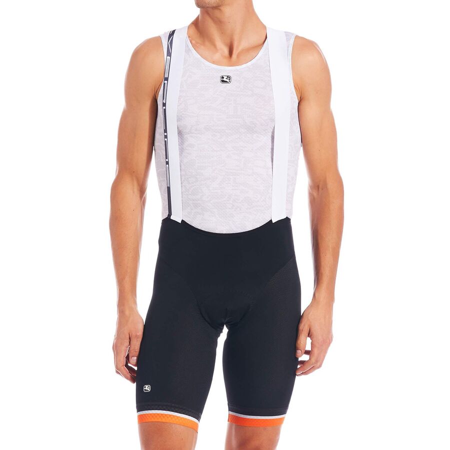 (取寄) ジョルダーナ メンズ シルバーライン ビブ ショート - メンズ Giordana men SilverLine Bib Short - Men's Black/Tangerine Orange