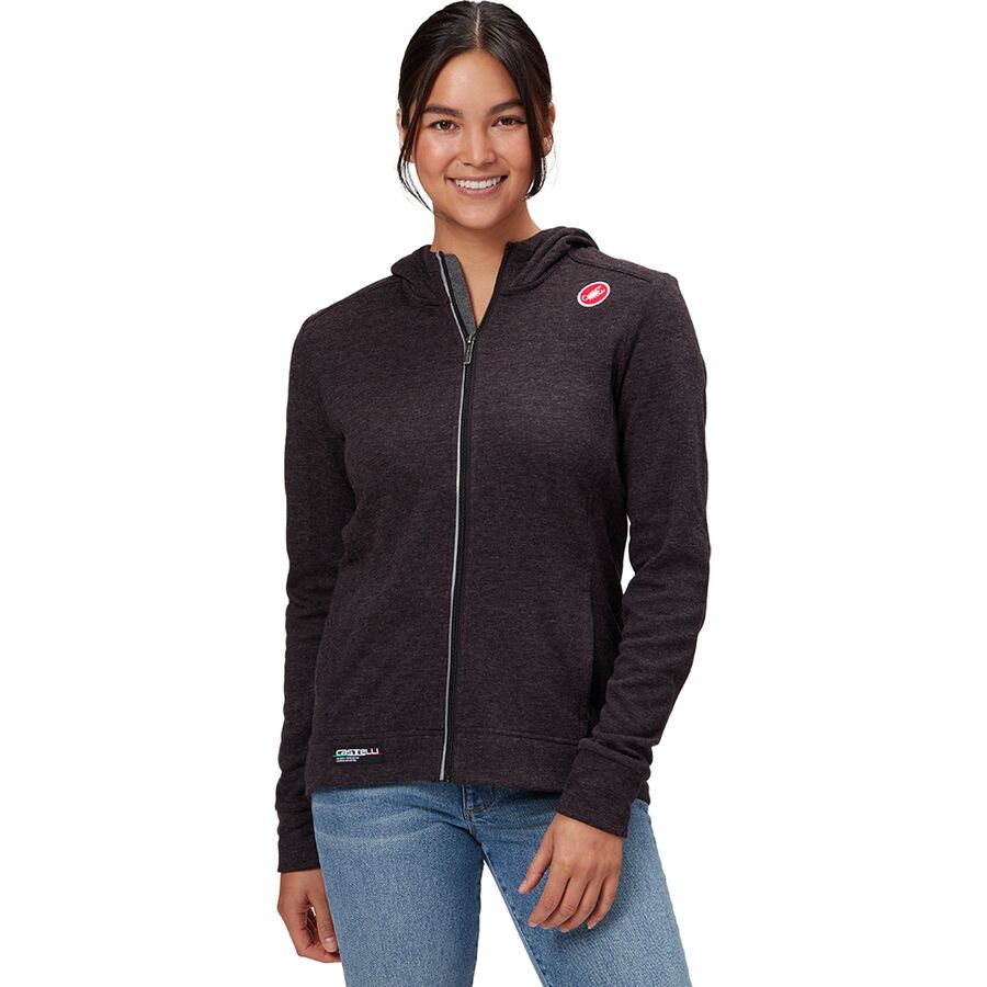 取寄 カステリ レディース ミラノ フル-ジップ フリース ジャケット - ウィメンズ Castelli women Milano Full-Zip Fleece Jacket - Women s Melange Light Black