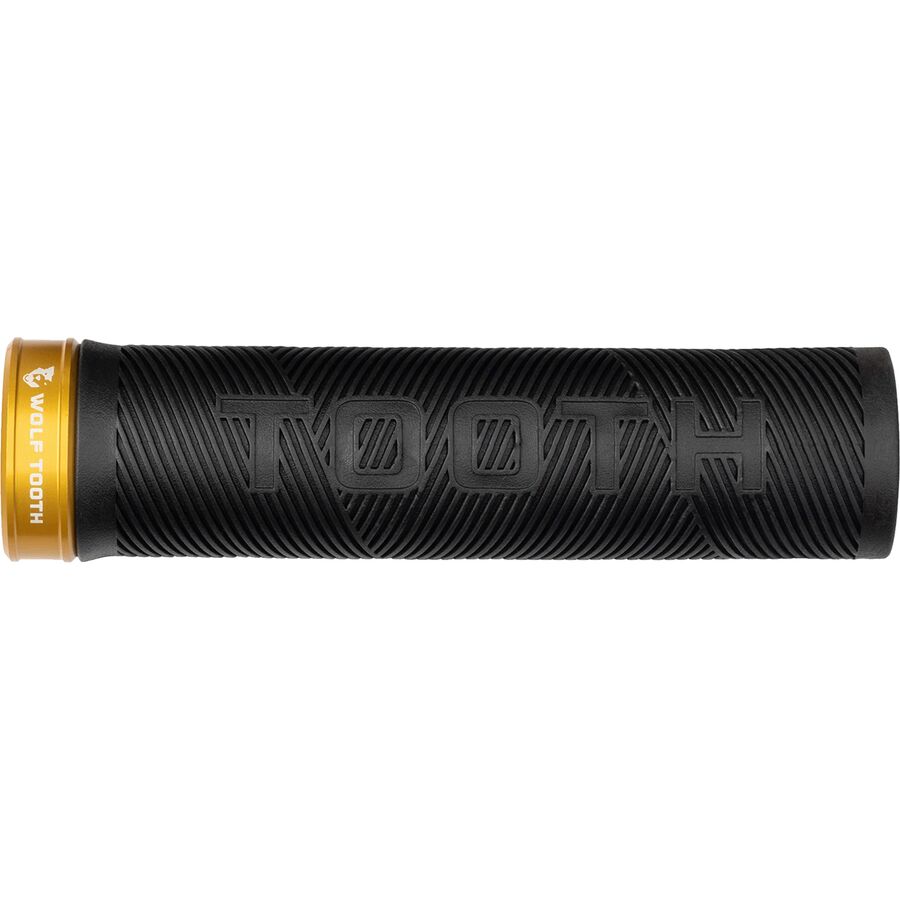 (取寄) ウルフトゥースコンポーネンツ ウルフ トゥース エコー ロック-オン グリップ Wolf Tooth Components Wolf Tooth Echo Lock-On Grip Black Grip/Gold Collar