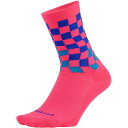 (取寄) デフィート エアイーター 6インチ ソック DeFeet Aireator 6in Sock Checkered Past/Hi Vis Pink