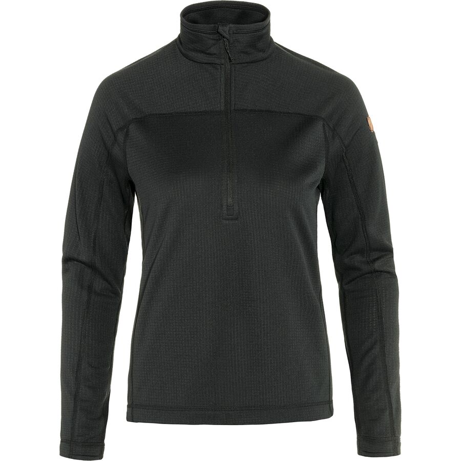 (取寄) フェールラーベン レディース アビスコ ライト フリース 1/2-ジップ - ウィメンズ Fjallraven women Abisko Lite Fleece 1/2-Zip - Women's Black