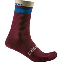 (取寄) カステリ ガラ サーマル 18 ソック Castelli Gara Thermal 18 Sock Deep Bordeaux/Light Steel Blue/Ivory