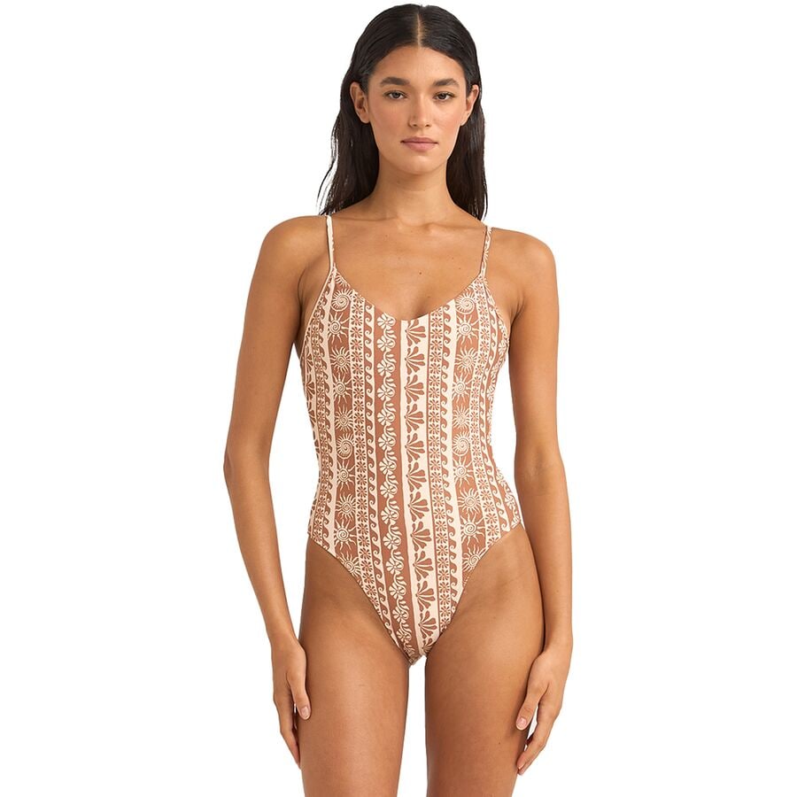 (取寄) リズム レディース シーファラー タイ バック ミニマル ワンピース スイムスーツ - ウィメンズ Rhythm women Seafarer Tie Back Minimal One-Piece Swimsuit - Women's Brown