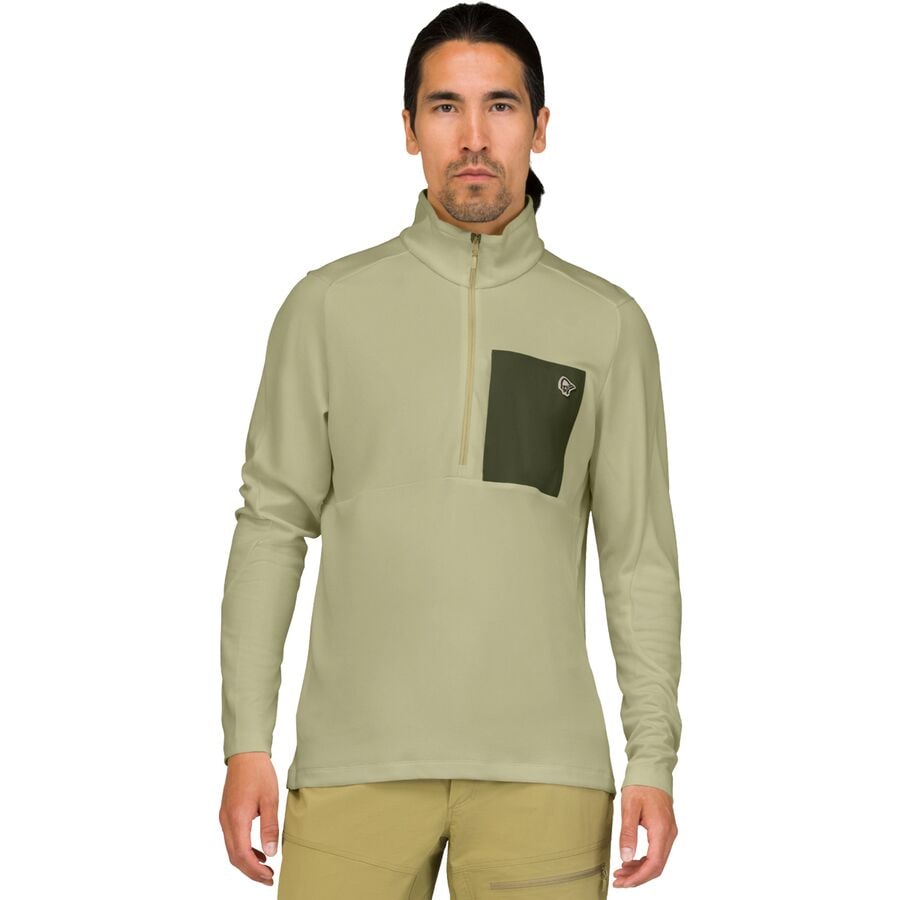 (取寄) ノローナ メンズ フェムント ウォーム1 ハーフジップ - メンズ Norrona men Femund Warm1 Half-Zip - Men's Sage Green