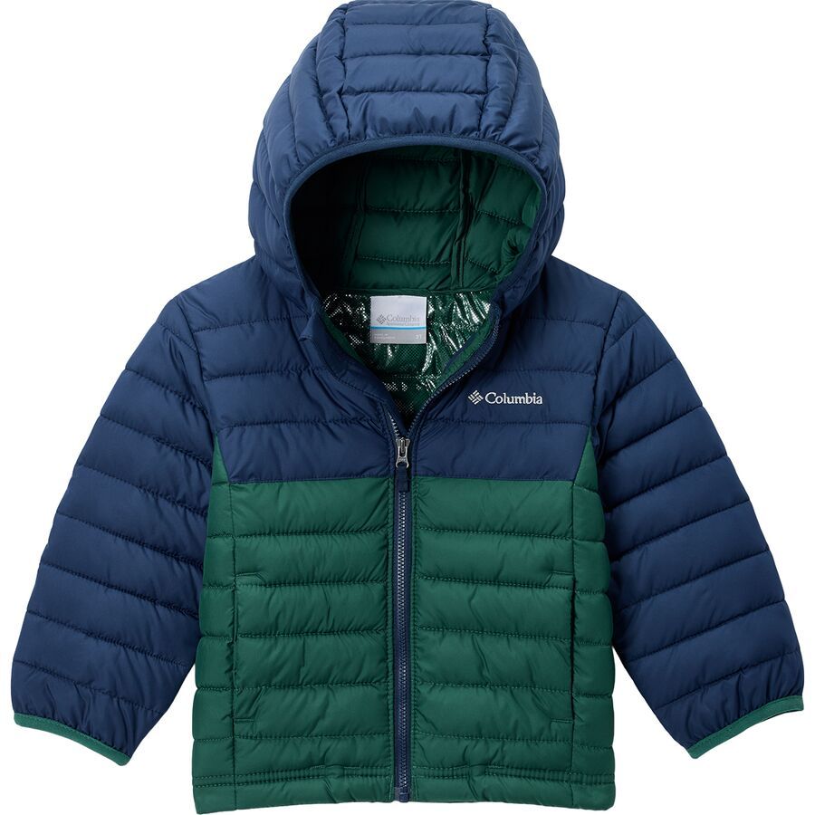 (取寄) コロンビア トドラー ボーイズ パウダー ライト リ フーデット ジャケット - トドラー ボーイズ Columbia toddler boys Powder Lite II Hooded Jacket - Toddler Boys' Rain Forest/Collegiate Navy(4)