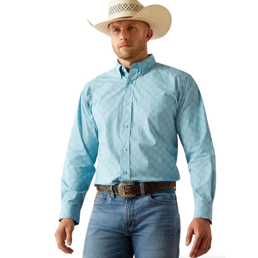 () ꥢå  饷å եå  -  Ariat men Garmon Classic Fit Shirt - Men's Turquoise