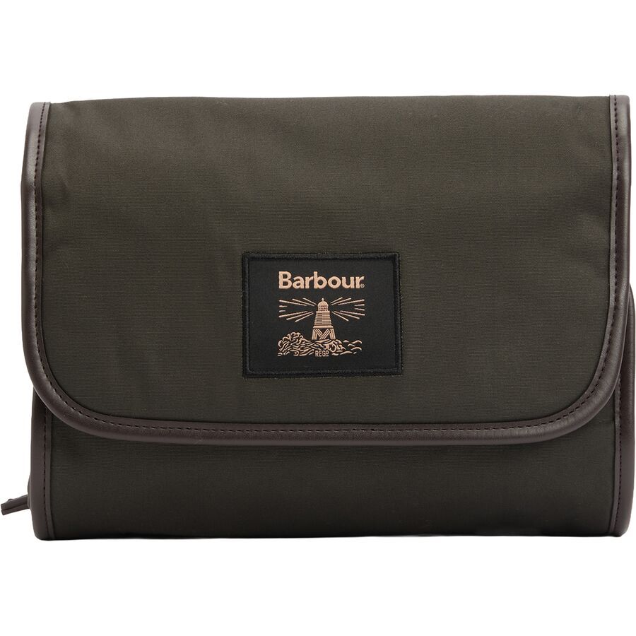 (取寄) バブアー ワックス ハンギング ウォッシュバッグ Barbour Wax Hanging Washbag Olive/Beacon