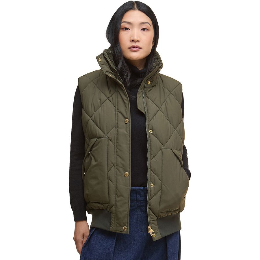 (取寄) バブアー レディース ベッキー パファー ジレ - ウィメンズ Barbour women Becky Puffer Gilet - Women's Olive/Ancient Tartan