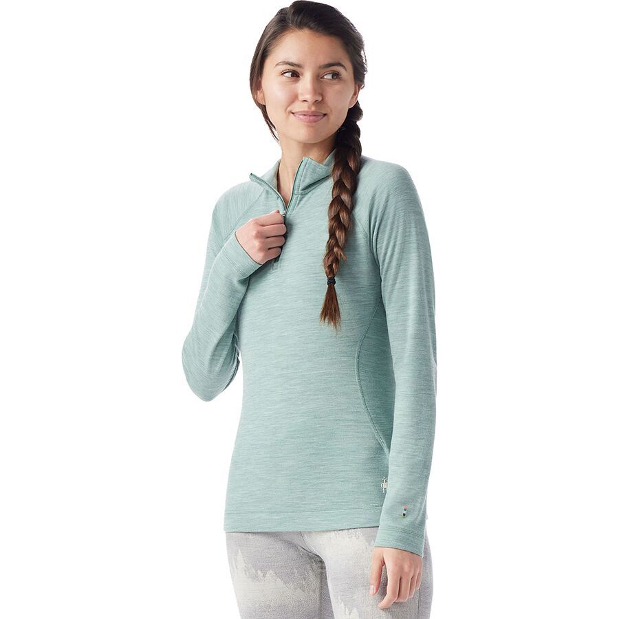 (取寄) スマートウール レディース クラシック サーマル メリノ ベース レイヤー 1/4-ジップ トップ - ウィメンズ Smartwool women Classic Thermal Merino Base Layer 1/4-Zip Top - Women's Arctic Green Heather
