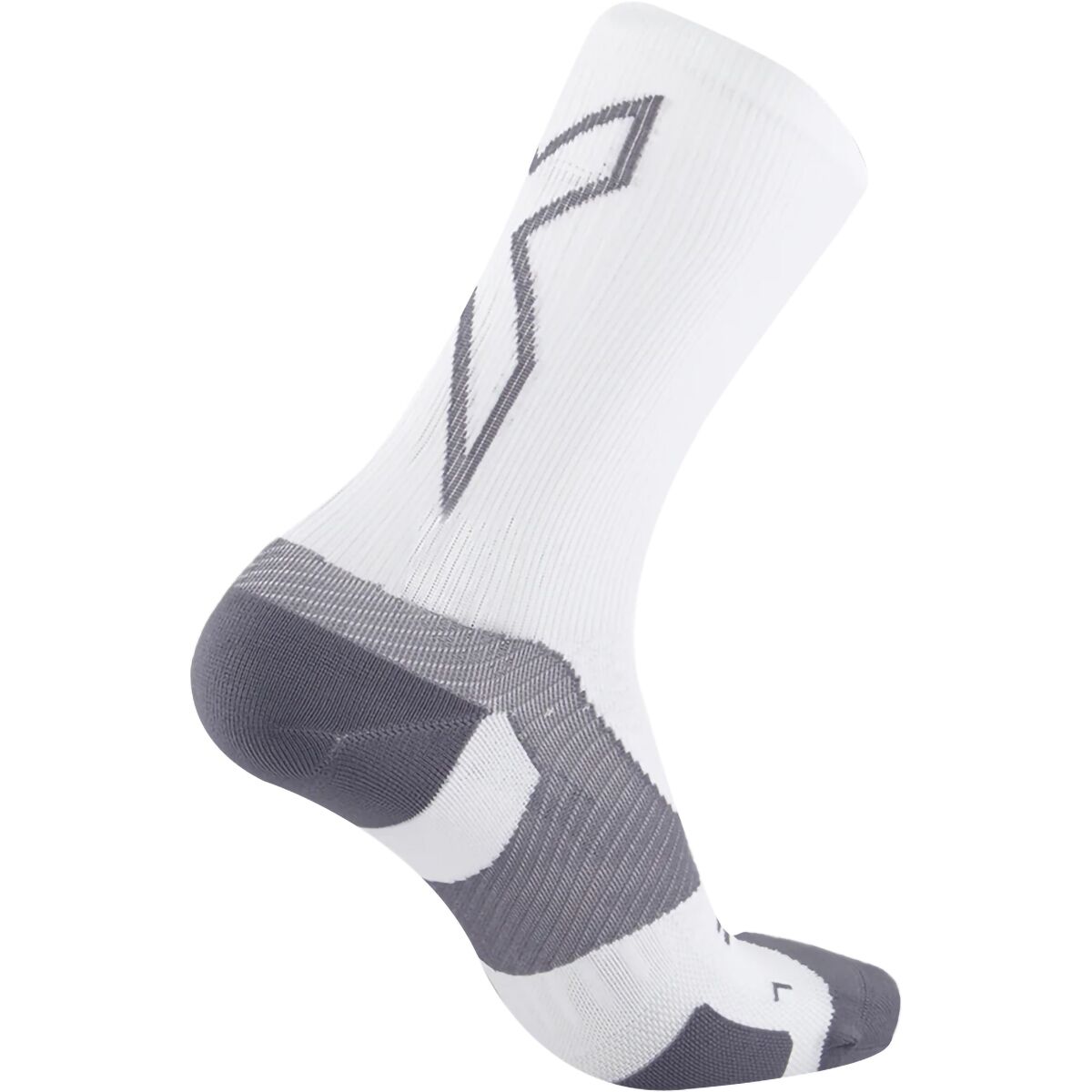 (取寄) ツータイムズユー ベクター ライト クッション クルー ソックス 2XU Vectr Light Cushion Crew Sock White/Grey