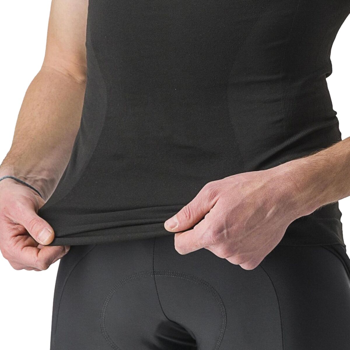 (���) �����ƥ� ��� ���� ������쥹 ���硼�ȥ��꡼�� �١��� �쥤�䡼 - ��� Castelli men Core Seamless Short-Sleeve Base Layer - Men's Black