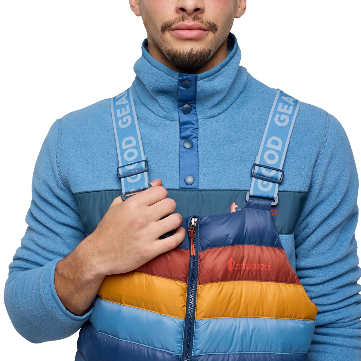 (���) ���ȥѥ��� ��� �ե��� ������ �����С������� - ��� Cotopaxi men Fuego Down Overall - Men's Deep Sea Stripes
