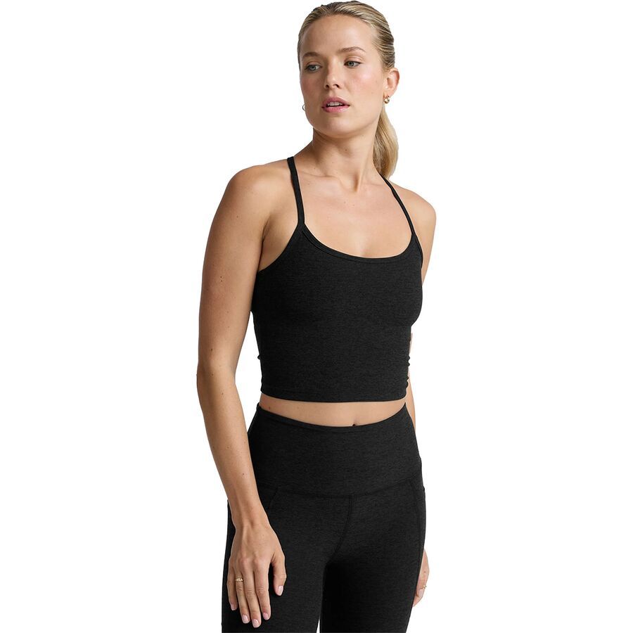 (取寄) ビヨンドヨガ レディース スペースダイ スリム レイサーバック クロップド タンク トップ - ウィメンズ Beyond Yoga women Spacedye Slim Racerback Cropped Tank Top - Women's Darkest Night