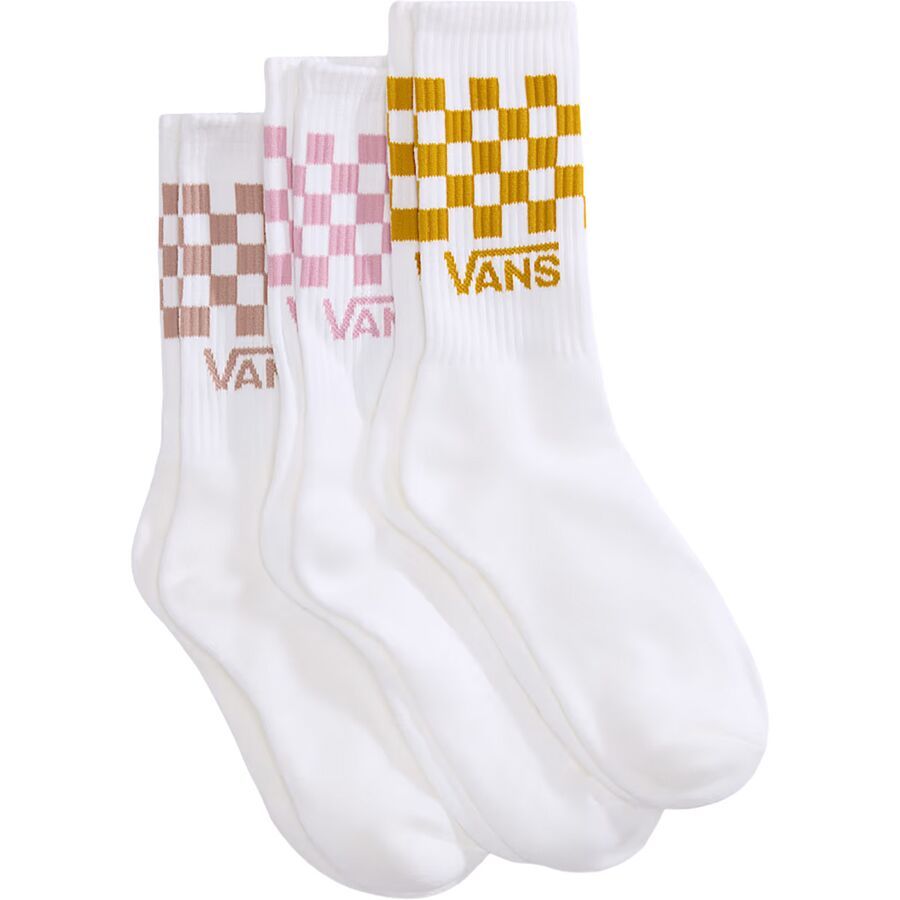 (取寄) バンズ メンズ クラシック チェック クルー ソックス - メンズ Vans men Classic Check Crew Sock - Men's Pink Dawn