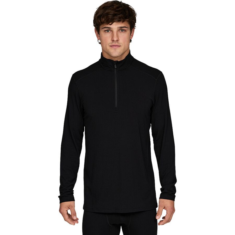 (���) ��� �ߥåɥ������� 1/4-���å� �ȥå� - ��� Le Bent men Midweight 1/4-Zip Top - Men's Bla...