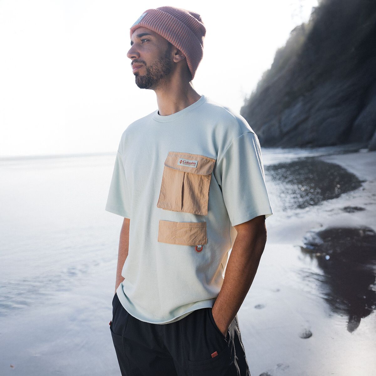 (取寄) コロンビア メンズ コーヴ ビーチ ポケット T-シャツ - メンズ Columbia men Cove Beach Pocket T-Shirt - Men's Cool Green/Canoe