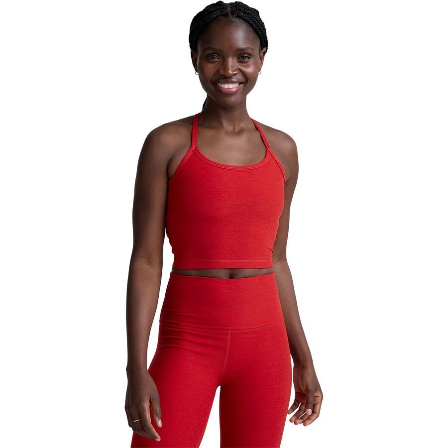 (取寄) ビヨンドヨガ レディース スペースダイ スリム レイサーバック クロップド タンク トップ - ウィメンズ Beyond Yoga women Spacedye Slim Racerback Cropped Tank Top - Women's Holly Red Heather
