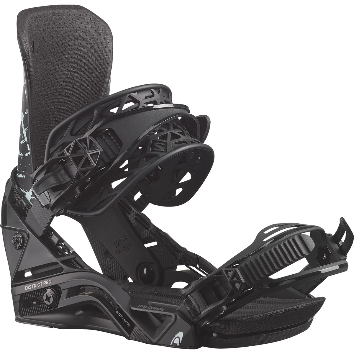 (���) ������� �ǥ����ȥꥯ�� �ץ� ������ ���Ρ��ܡ��� �Х���ǥ��� - Salomon District Pro Team Snowboard Binding - 2026 Black/Ice Blue
