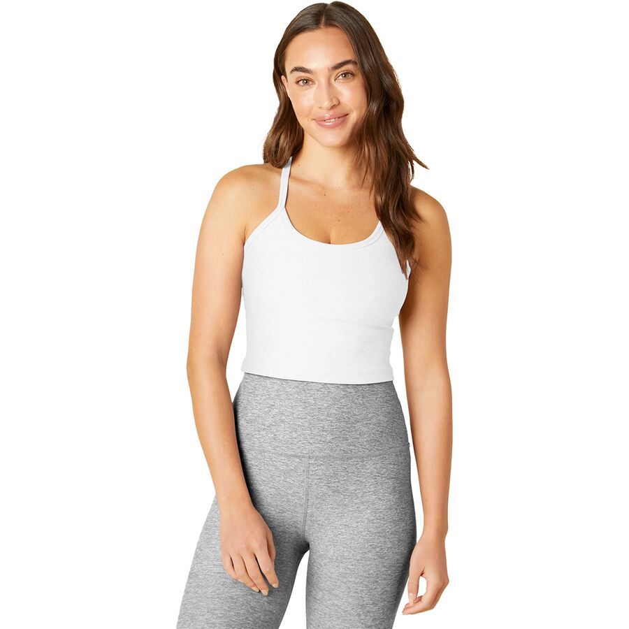 (取寄) ビヨンドヨガ レディース スペースダイ スリム レイサーバック クロップド タンク トップ - ウィメンズ Beyond Yoga women Spacedye Slim Racerback Cropped Tank Top - Women's Cloud White