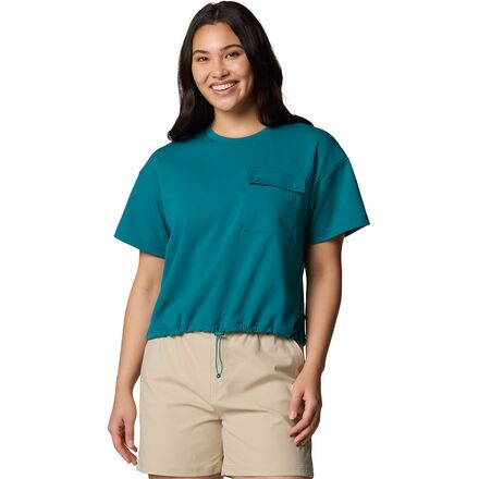 (取寄) コロンビア レディース グラニテ ポイント ニット ショートスリーブ シャツ - ウィメンズ Columbia women Granite Point Knit Short-Sleeve Shirt - Women's River Blue