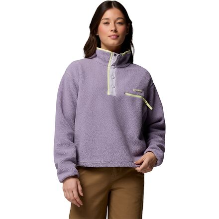(取寄) コロンビア レディース ヘルベティア リ クロップド 1/2-スナップ フリース プルオーバー - ウィメンズ Columbia women Helvetia II Cropped 1/2-Snap Fleece Pullover - Women's Shale Purple/Lavender Pearl/Citron Haz
