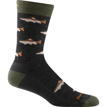 Rakuten - (取寄) ダーンタフ メンズ スペー フライ クルー ライトウェイト クッション ソック - メンズ Darn Tough men Spey Fly Crew Lightweight Cushion Sock - Men's Charcoal