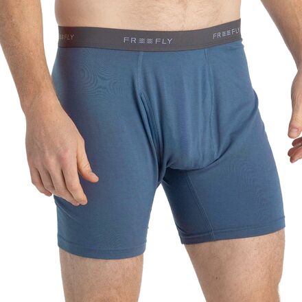 乐天商城 - (取寄) フリーフライ メンズ バンブー モーション ボクサー ブリーフ - メンズ Free Fly men Bamboo Motion Boxer Brief - Men's Slate Blue