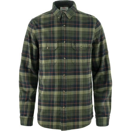 (取寄) フェールラーベン メンズ シンギ ヘビー レギュラー フィット フランネル シャツ - メンズ Fjallraven men Singi Heavy Regular Fit Flannel Shirt - Men's Black/Deep Forest