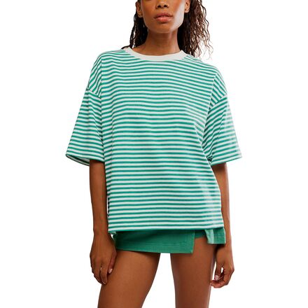 乐天商城 - (取寄) エフピー ムーブメント レディース ストライプ タックル T-シャツ - ウィメンズ FP Movement women Stripe Tackle T-Shirt - Women's Court Stripe Green G