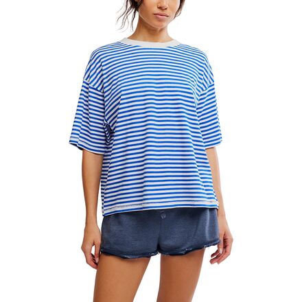 (取寄) エフピー ムーブメント レディース ストライプ タックル T-シャツ - ウィメンズ FP Movement women Stripe Tackle T-Shirt - Women's Prep Stripe Electric