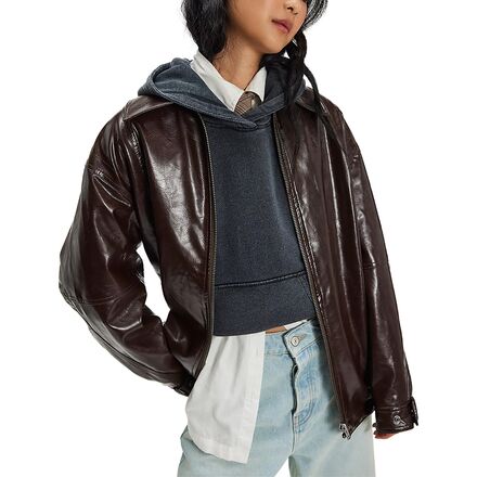 Rakuten - (取寄) フリーピープル レディース スローン ビーガン ジャケット - ウィメンズ Free People women Sloane Vegan Jacket - Women's Chocolate