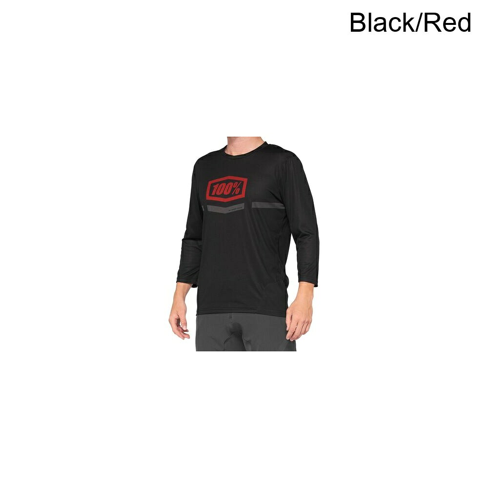 (取寄) 100% メンズ エアマチック 3/4-スリーブ ジャージ - メンズ 100% men Airmatic 3/4-Sleeve Jersey - Men's Black/Red