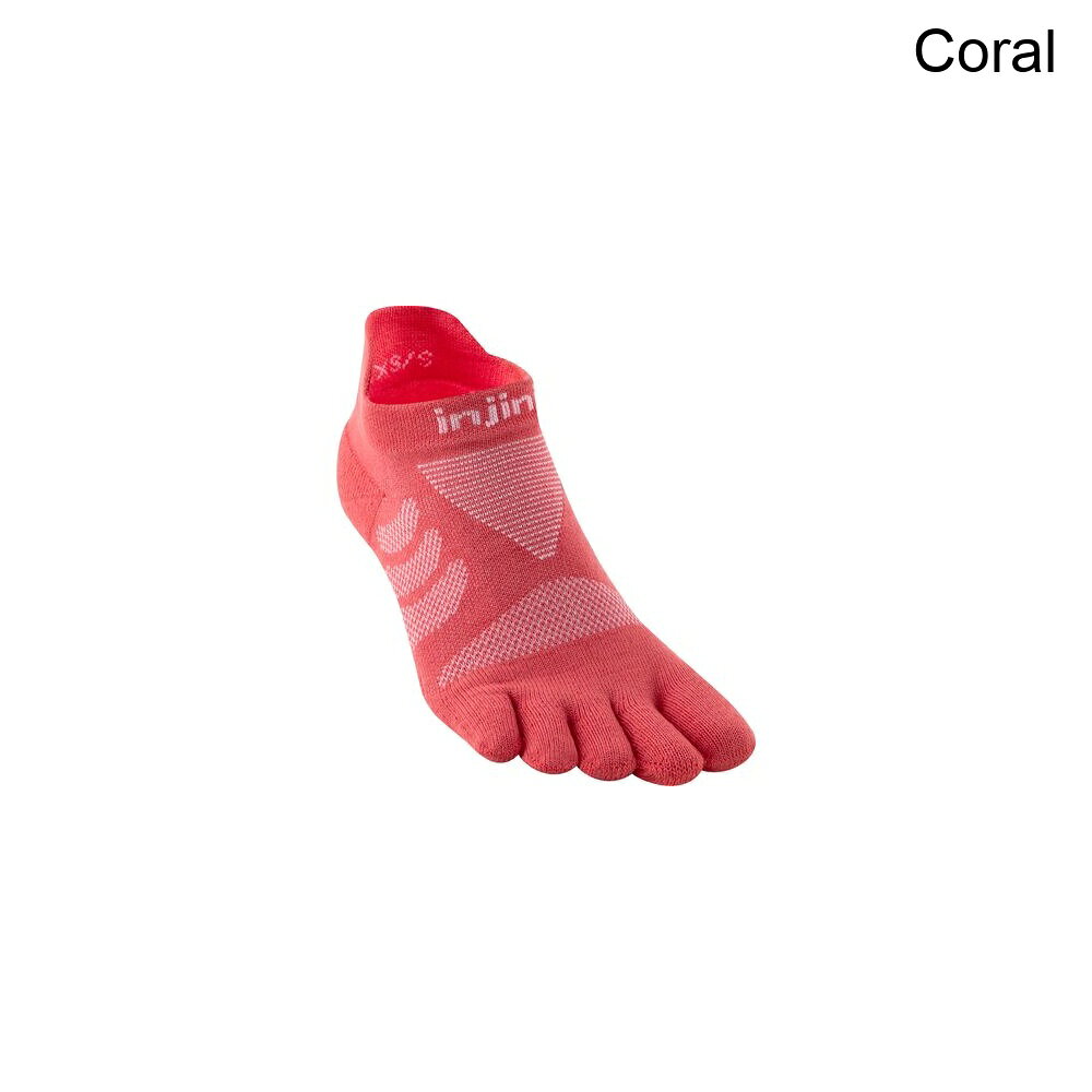 (取寄) インジンジ レディース ウルトラ ラン ノーショー クールマックス ソック - ウィメンズ Injinji women Ultra Run No-Show CoolMax Sock - Women's Coral
