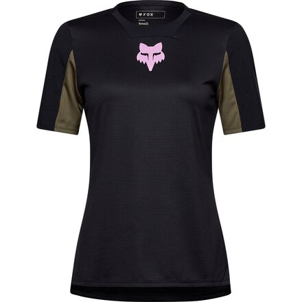 乐天商城 - (取寄) フォックスレーシング レディース ディフェンド ショートスリーブ ジャージ - ウィメンズ Fox Racing women Defend Short-Sleeve Jersey - Women's Park Black