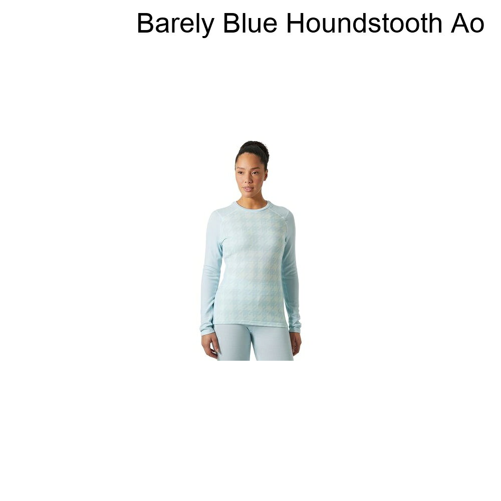 (取寄) ヘリーハンセン レディース リファ メリノ ミッドウエイト グラフィック トップ - ウィメンズ Helly Hansen women Lifa Merino Midweight Graphic Top - Women's Barely Blue Houndstooth Ao